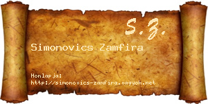 Simonovics Zamfira névjegykártya